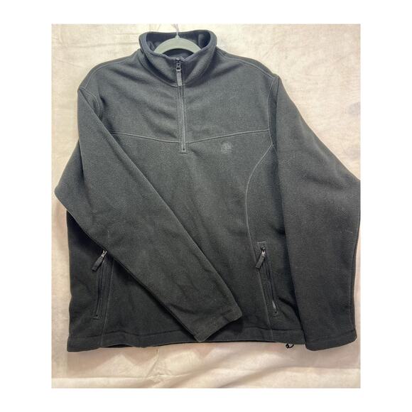 Timberland Jacket Men's Large Black Fleece 1/4 Zip Pullover Warm Outdoor Layer - Picture 1 of 8